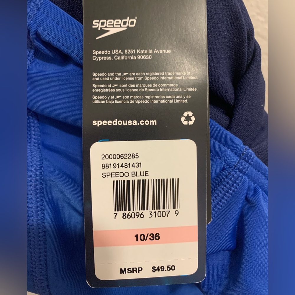NWT Speedo Women’s One Piece Athletic Swimsuit Size 10 - Picture 4 of 10